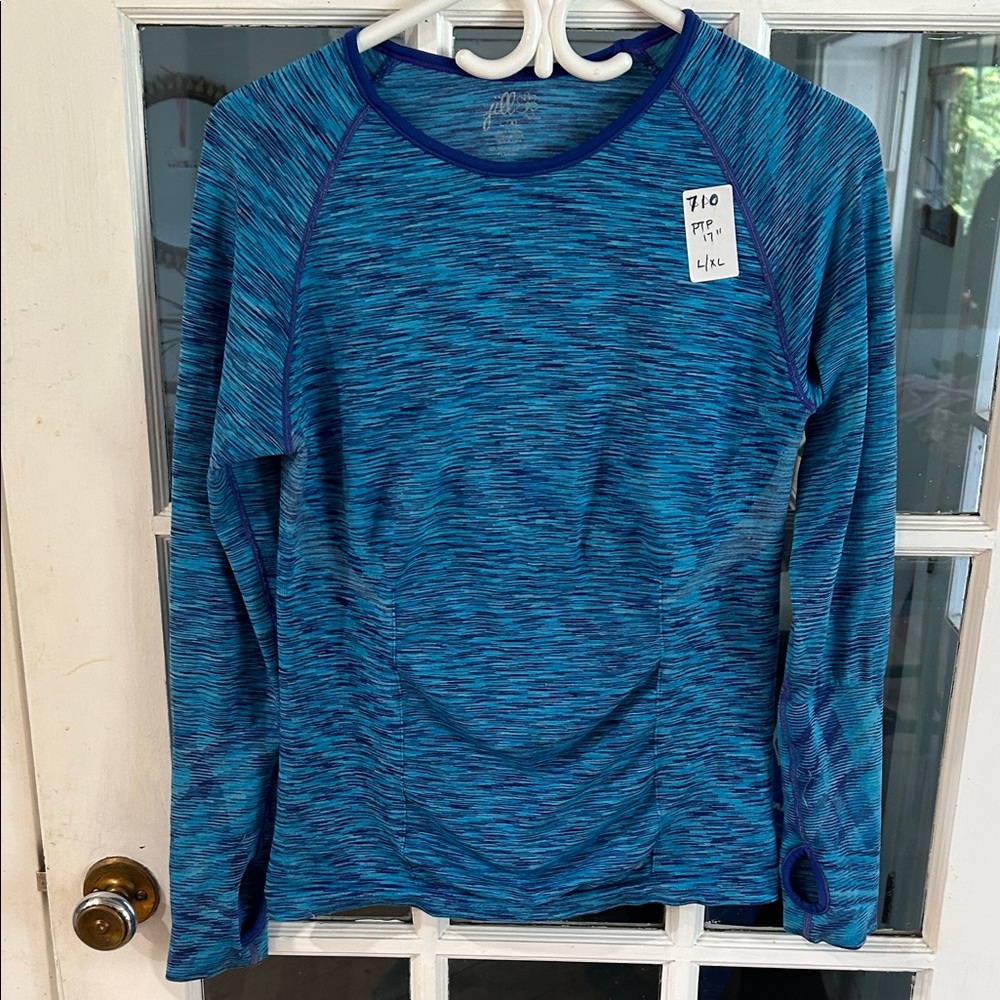 710.  Blue Long Sleeve Athletic Top